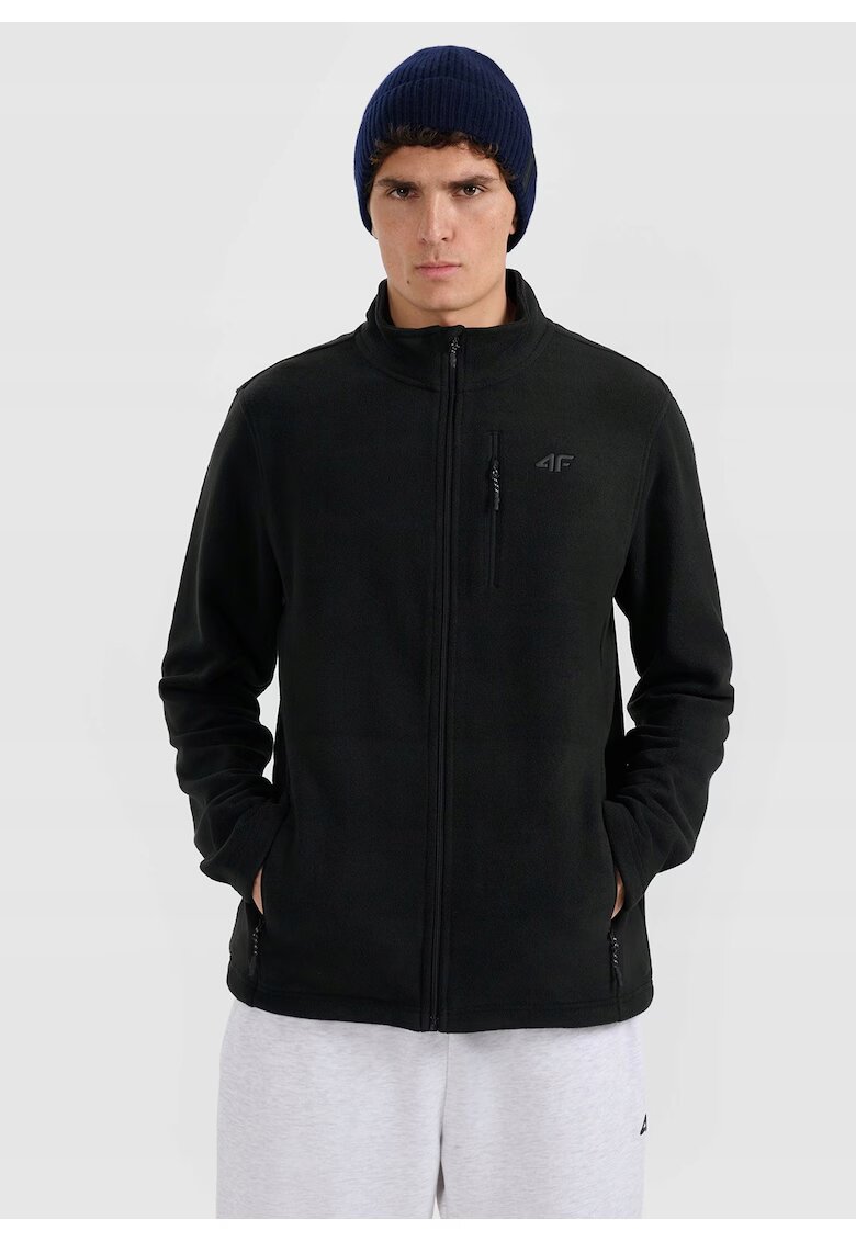 4F Polar barbat guler ridicat - 2 buzunare cu fermoar - negru - Warm
