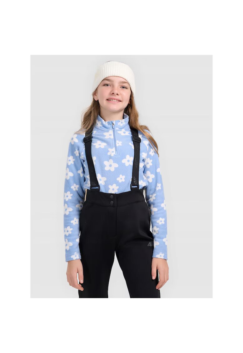 4F Pulover pentru fete - albastru - fleece -