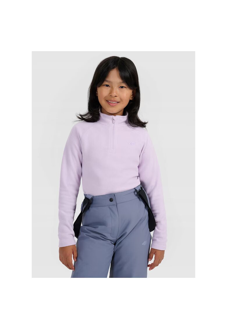 4F Pulover termic pentru fete - violet - fleece - slim fit -