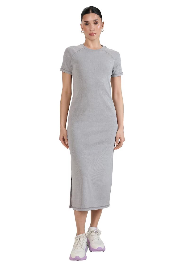 4F Rochie midi - tricot - bumbac - gri
