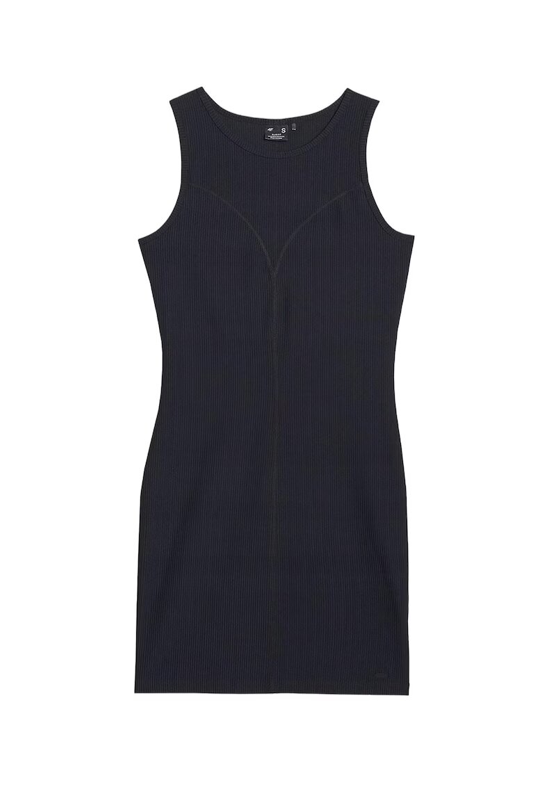 4F Rochie midi tricotata - negru - pentru femei