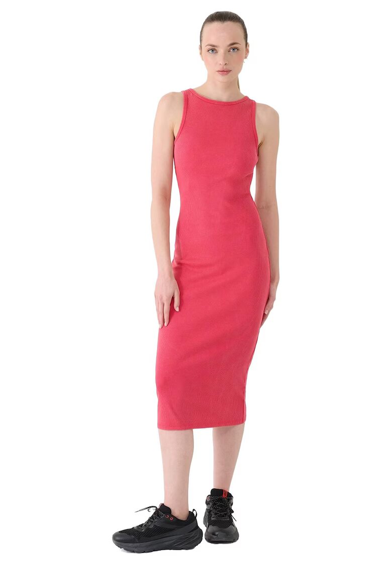 4F Rochie tricotata pentru femei - roz - elastica - bumbac