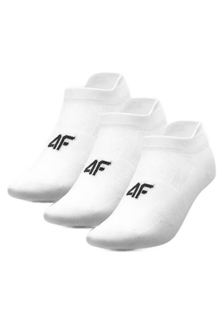 4F Set 3 perechi sosete dama Poliamida - Alb - Alb