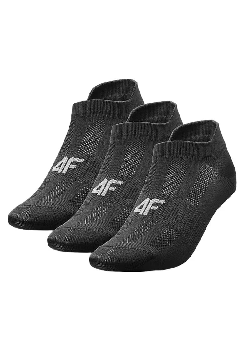 4F Set 3 perechi sosete dama Poliamida - Negru - Negru