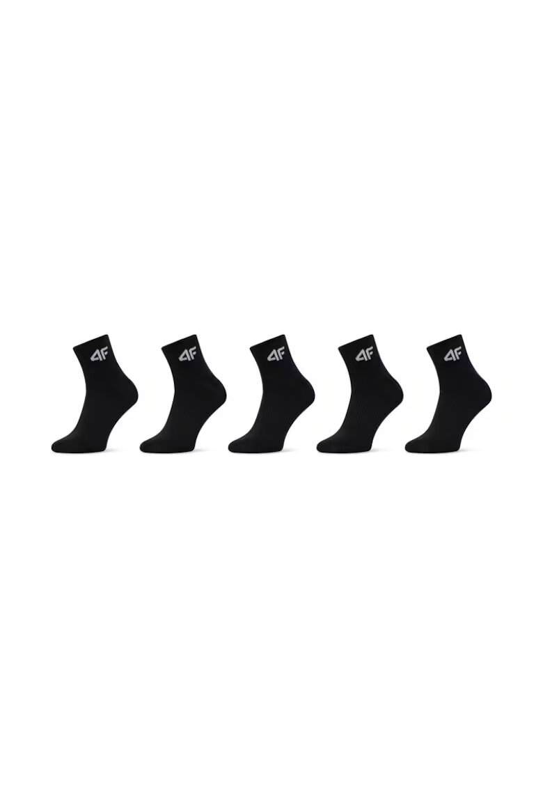 4F Set de 5 perechi de sosete lungi unisex JWMM00USOCU295 Negru - - Textil - Elastan