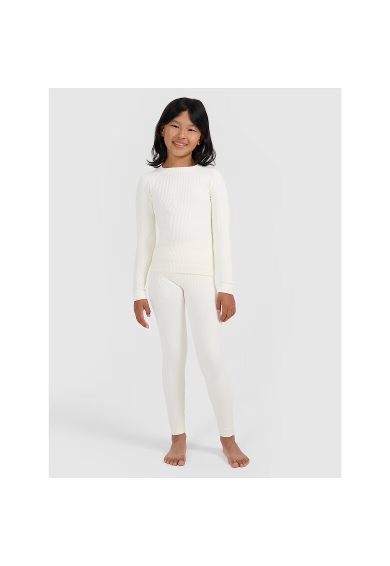 4F Set lenjerie termoactiva pentru fete - alb - fara cusaturi - tehnologie Skin - poliester