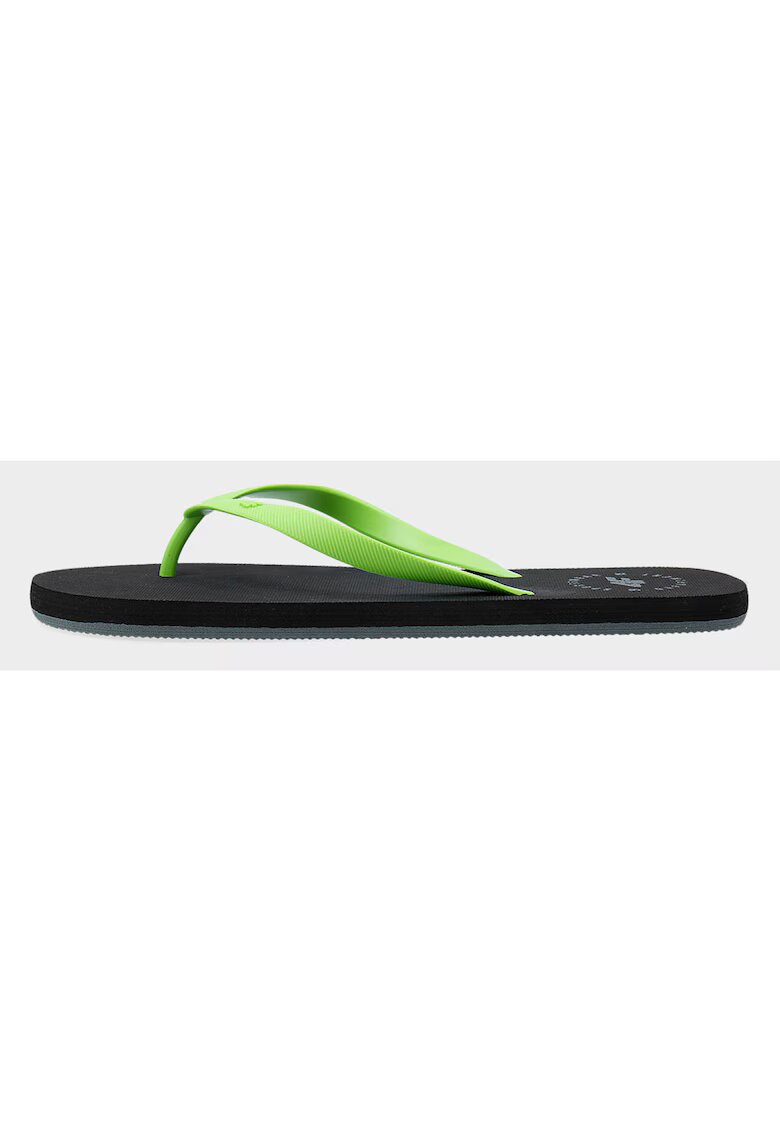 4F Slapi barbati verde - curele de cauciuc - talpa moale