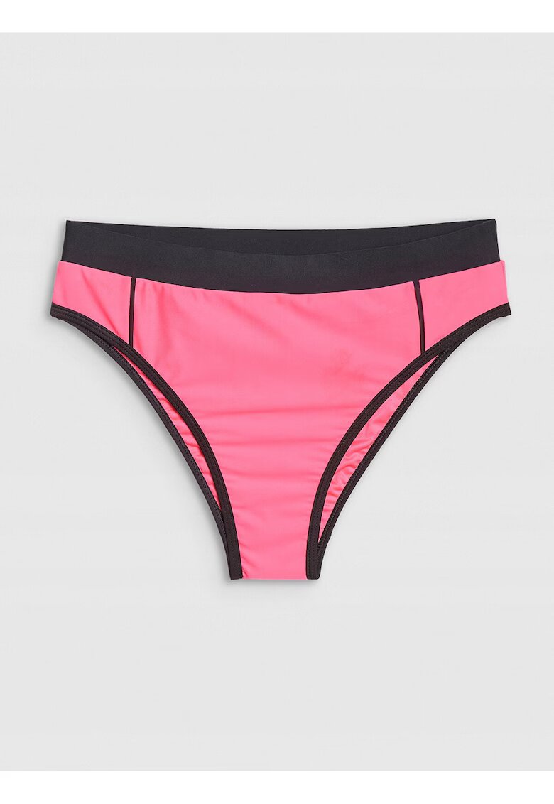 4F Slip de bikini pentru femei roz - elastic - talie medie - sintetic