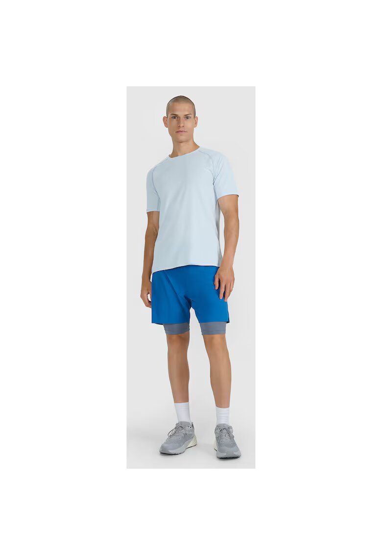 4F Sort Alergare Barbati Running - Material Usor si Flexibil - Confortabil si Reflectorizant - Buzunare Utilitare - 78645 - Bleumarin inchis