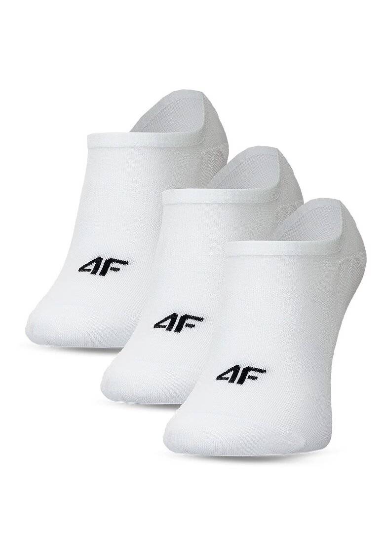 4F Sosete barbati no-show set 3 perechi - bumbac respirabil - albe - comfort zilnic si sportstyle -