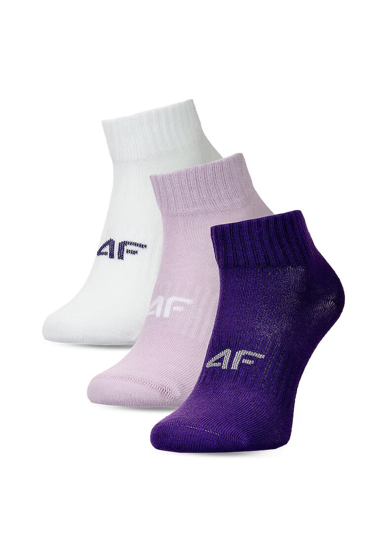 4F Sosete casual pentru fete - set de 3 - multicolor - bumbac - lungime pana la glezna