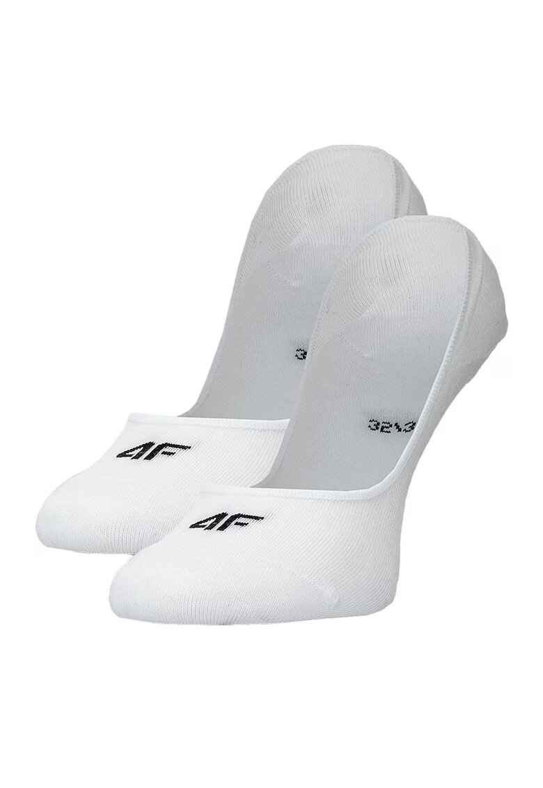 4F Sosete Fara Cusaturi Femei - Set 2 Perechi - Bumbac - No-Show - Alb - Sportstyle