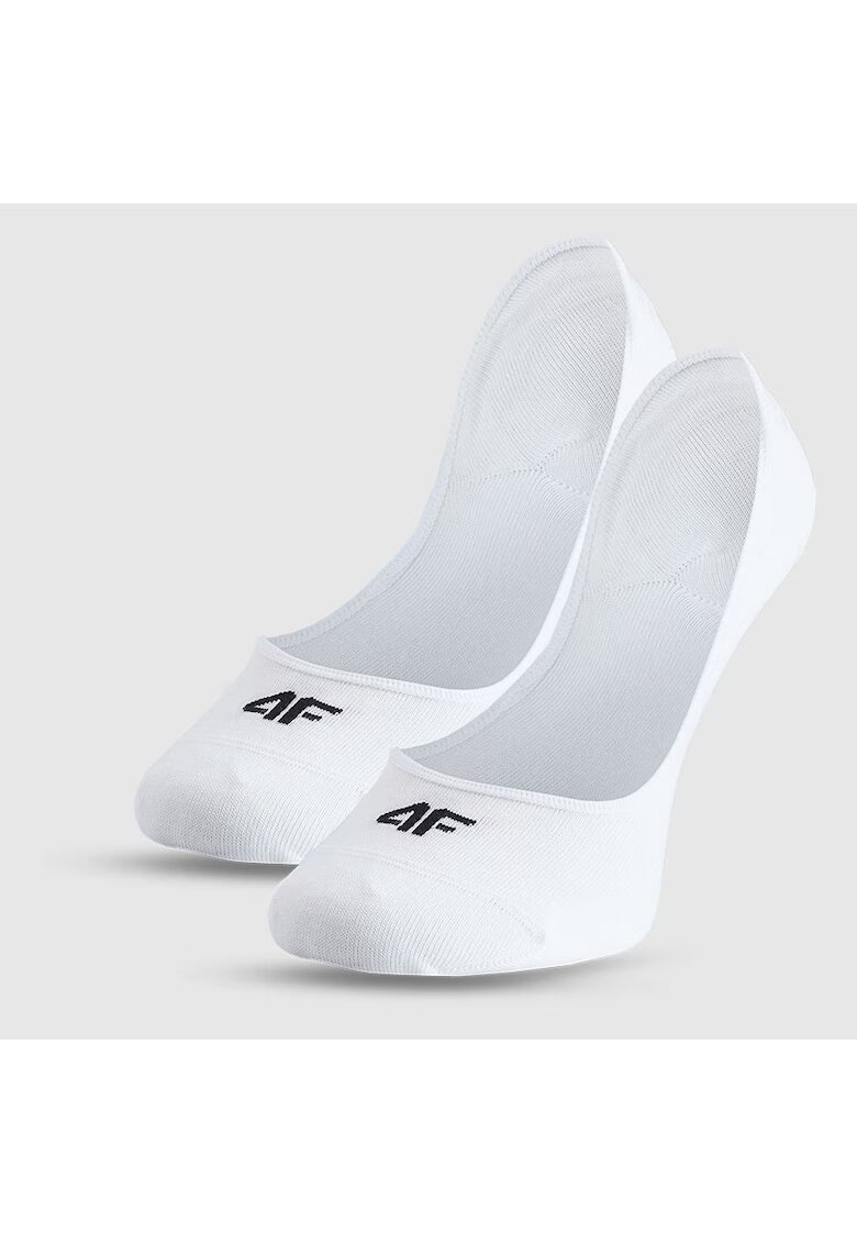 4F Sosete No-Show Femei Set 2 Perechi - Bumbac Alb - Confort si Stil Sportiv