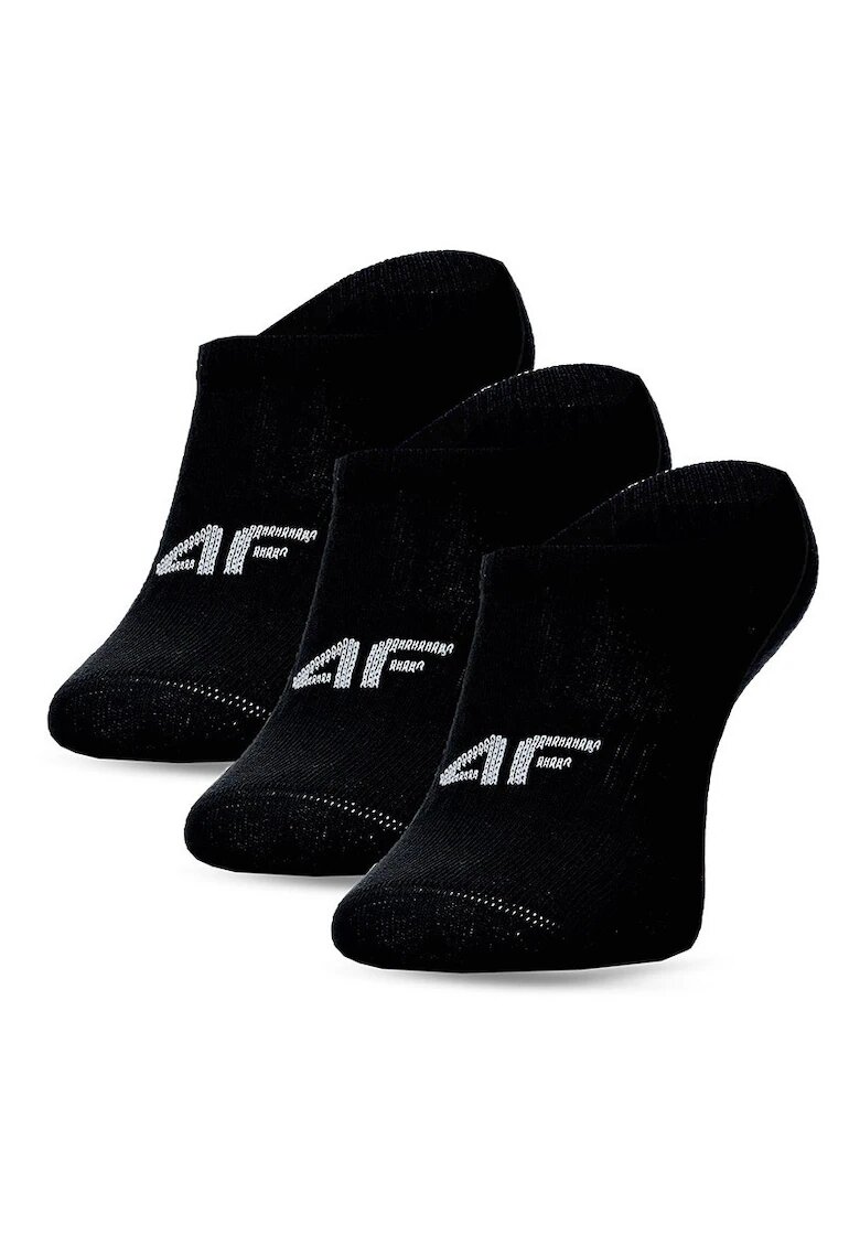 4F Sosete pentru baieti - set de 3 - negre - bumbac - stil sportiv