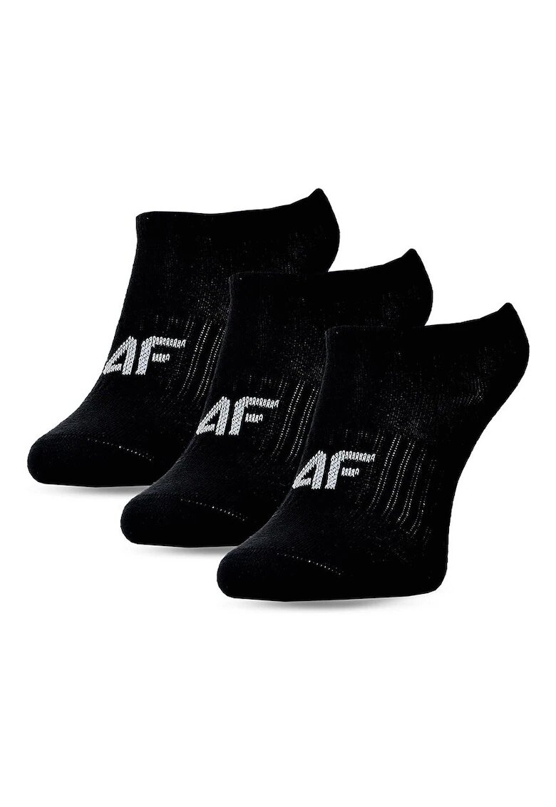 4F Sosete pentru fete - set de 3 - negre - bumbac - casual