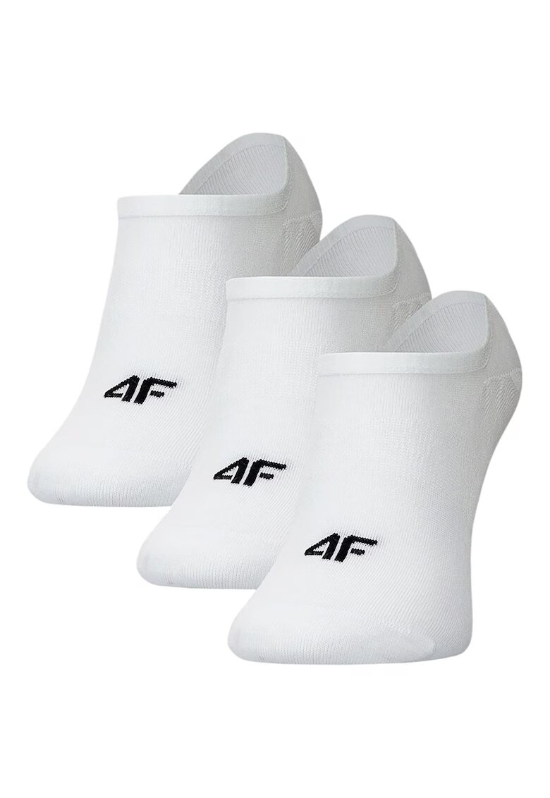 4F Sosete set 3 perechi bumbac elastic invizibile alb -