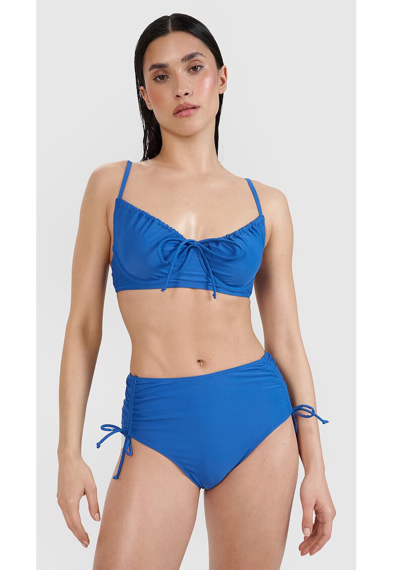 4F Sutien de bikini albastru - balconette - cupe detasabile - material sintetic
