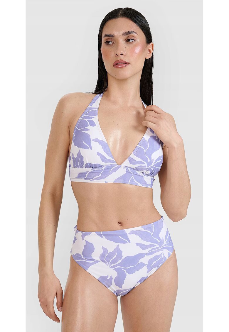 4F Sutien de bikini pentru femei - halter - violet - material elastic - cupe detasabile - sintetic