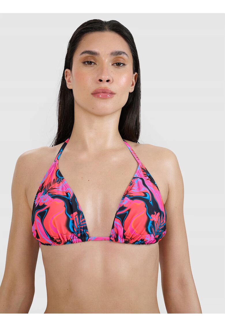 4F Top bikini croiala halter - cupe triunghiulare - material sintetic