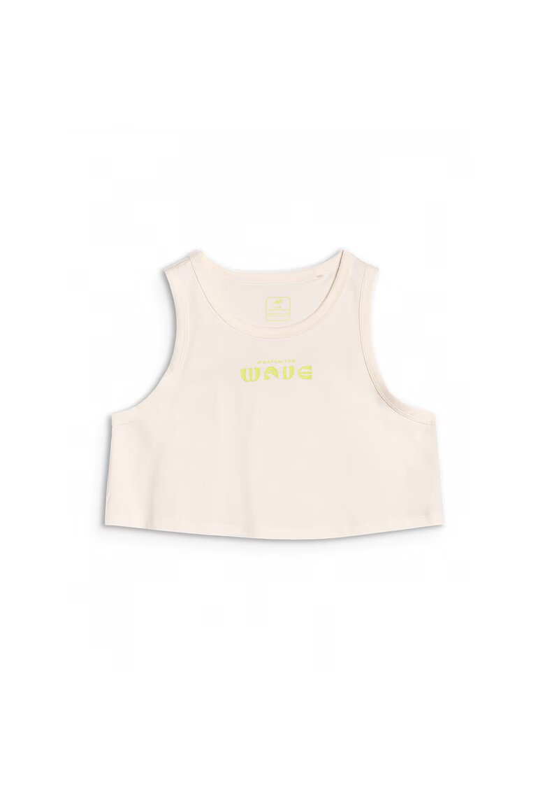 4F Top scurt imprimeu - alb - 100% bumbac - pentru fete