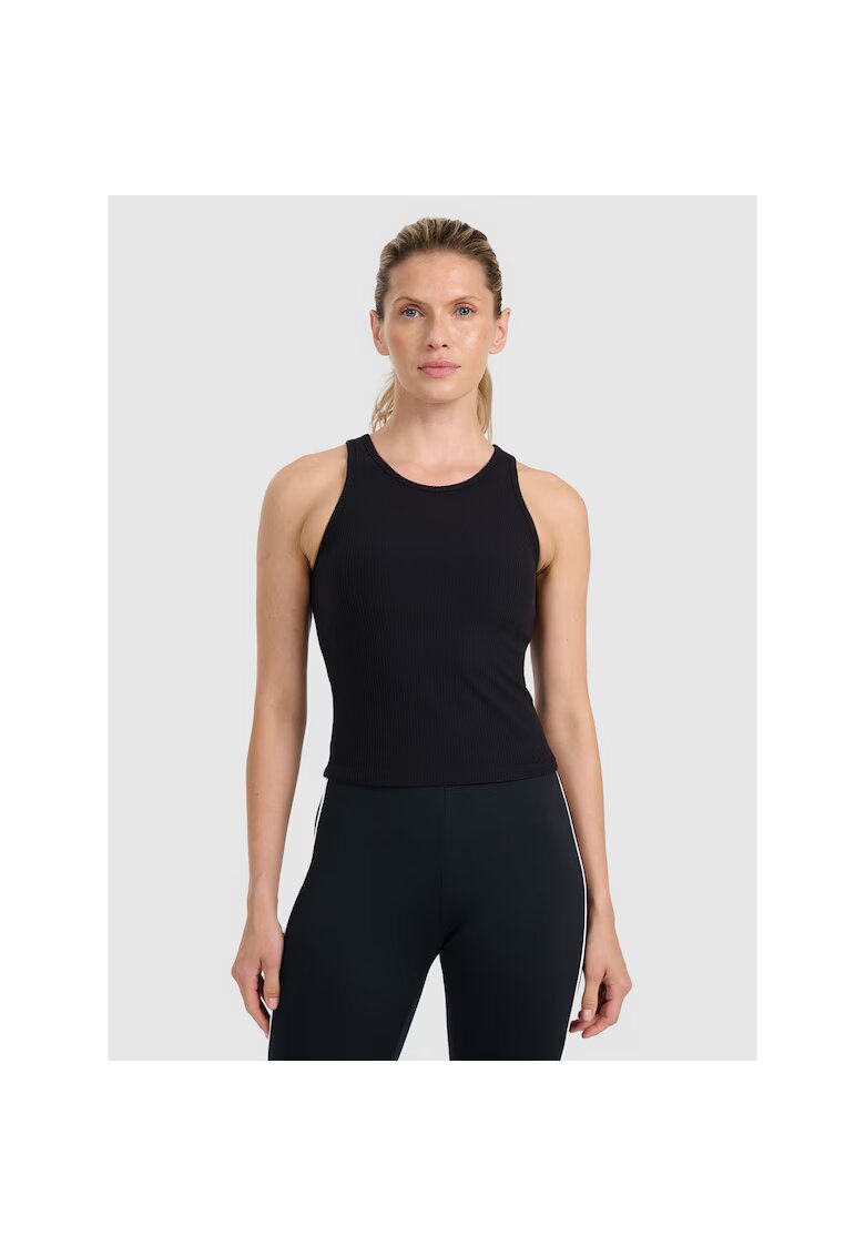4F Top sport negru - material reiat - cupe integrate - pentru femei