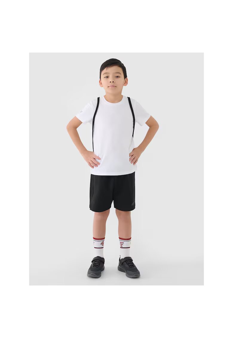 4F Trening pentru baieti - tricou si pantaloni scurti - negru - tricot
