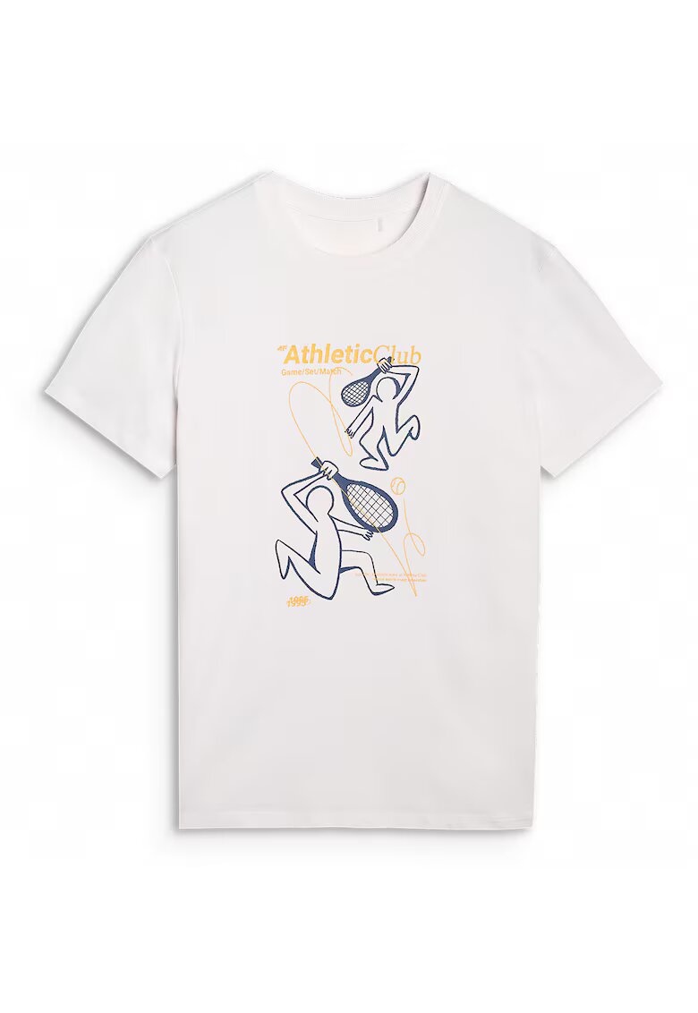 4F Tricou alb - 100% bumbac - regular