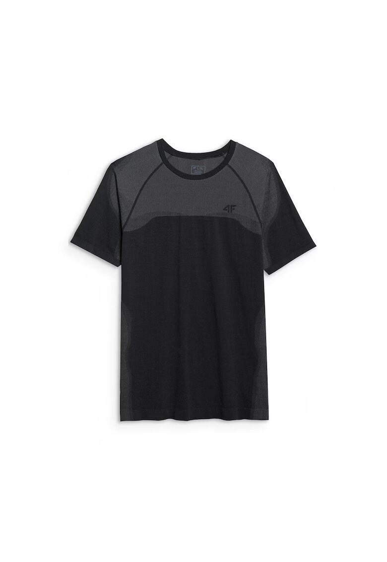 4F Tricou Antrenament Barbati - Negru Intens - Croiala Regular Fit - Fara Cusaturi - Poliamida - Sport Training - S/M - Negru