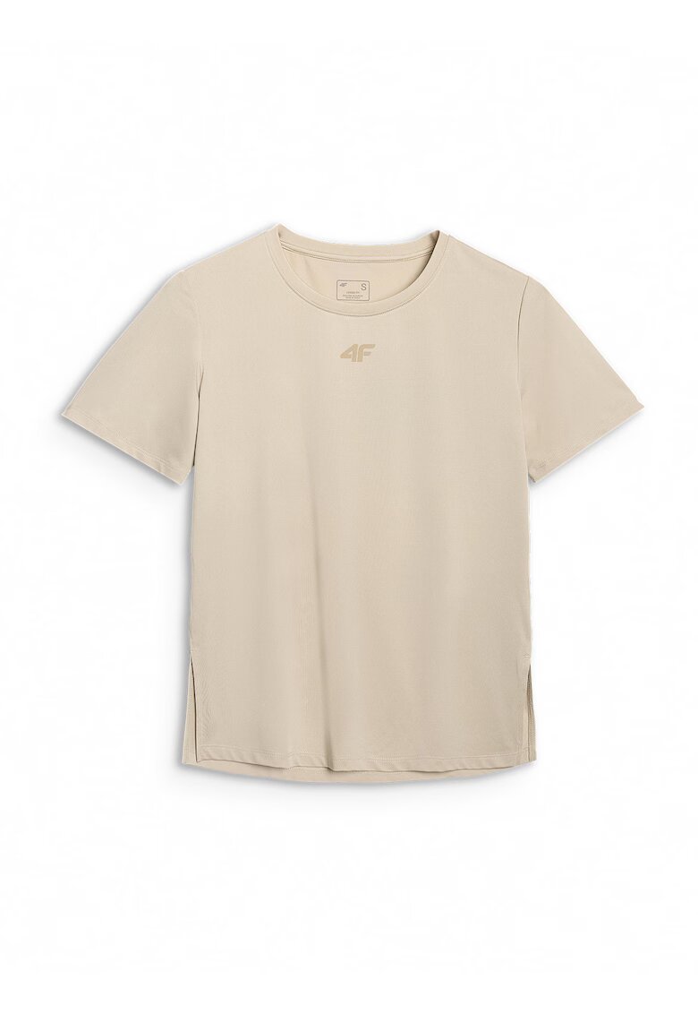 4F Tricou Antrenament Femei Bej - Uscare Rapida - XS-XXL - Poliester Reciclat - Tehnologia Dry - Multi Active - Bej