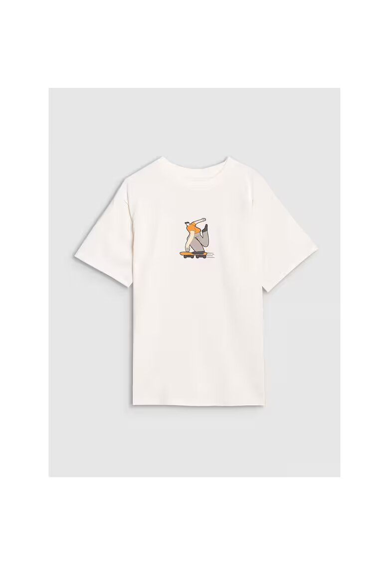 4F Tricou baieti JRSS25TTSHM2641-11S - - Bumbac - Alb
