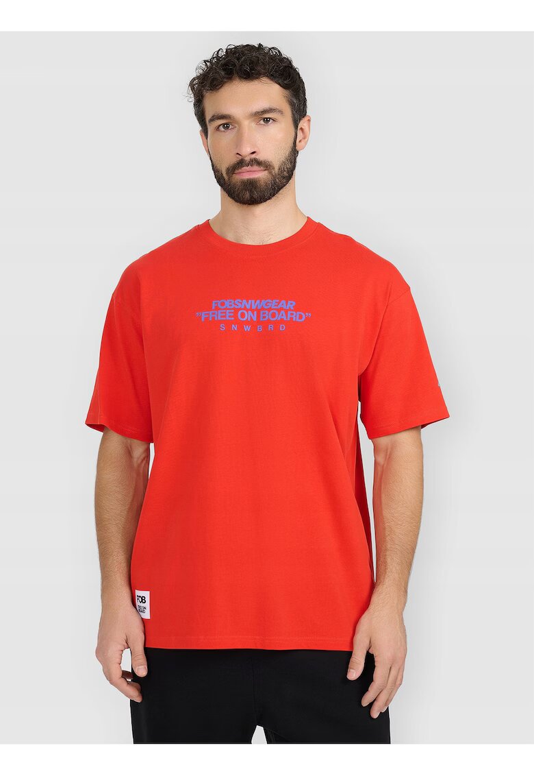4F Tricou barbat - bumbac - rosu