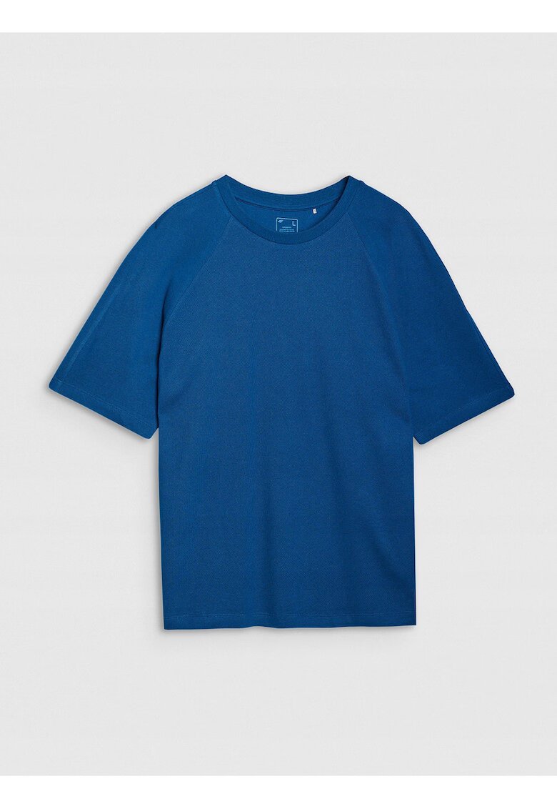 4F Tricou barbat - supradimensionat - bumbac-modal - turcoaz - stil sportiv