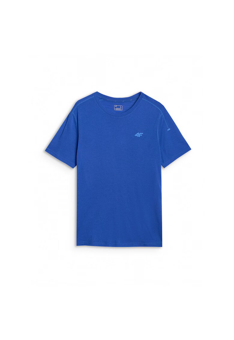 4F Tricou barbati albastru - lana merinos - uscare rapida