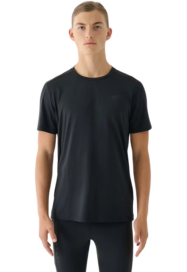 4F Tricou barbati negru - material elastic - poliester
