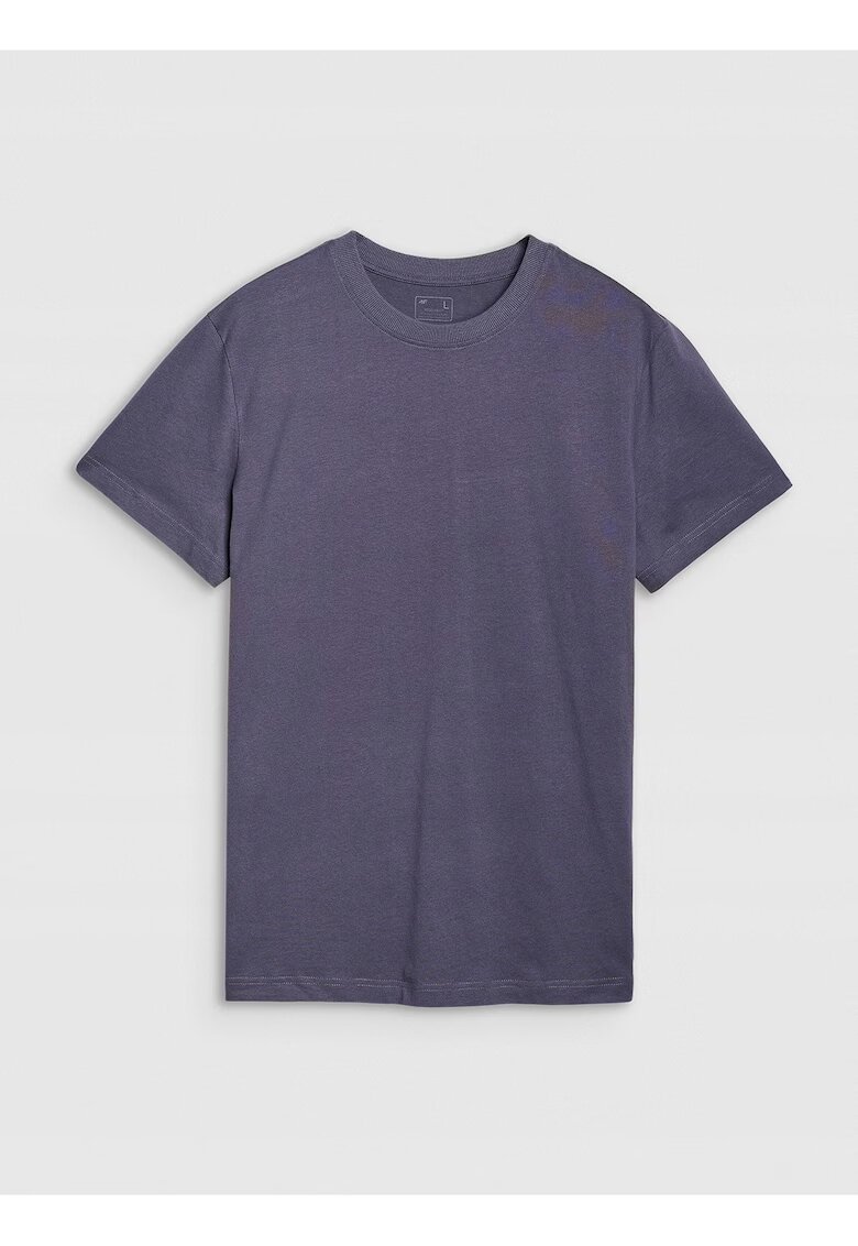 4F Tricou barbati normal - bumbac 100% - gri - imprimeu spate