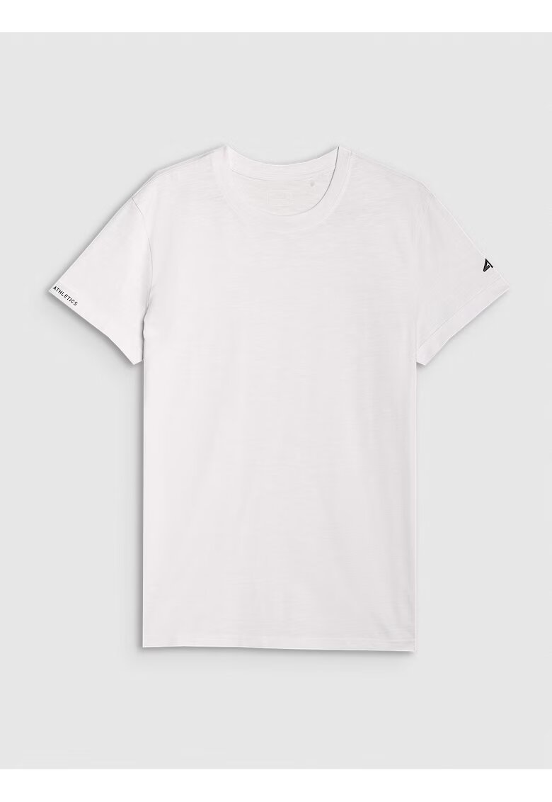 4F Tricou Barbati SPORTSTYLE - Alb - 100% Bumbac - Regular Fit - Marimi S-3XL - Decolteu Rotund - Moale si Durabil