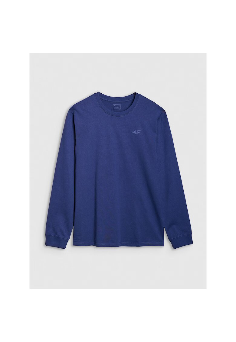 4F Tricou Barbati Sportstyle Bleumarin Maneca Lunga - Bumbac 100% - Croi Regular - Confortabil si Durabil pentru Sezonul Cotidian