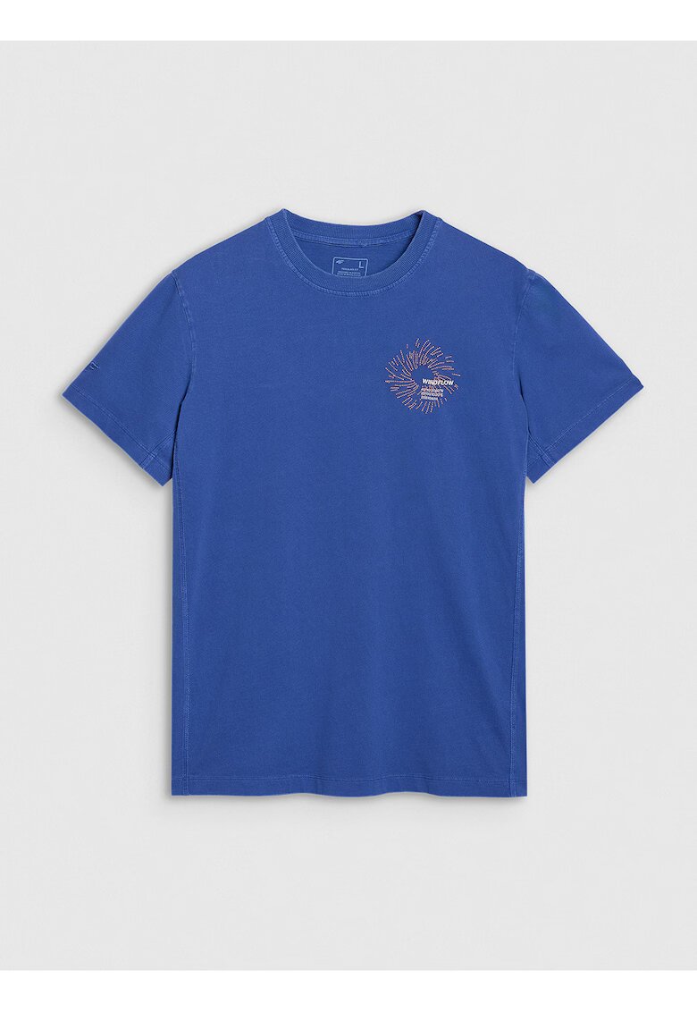 4F Tricou Barbati SPORTSTYLE Cobalt - Bumbac 100% - Regular Fit - Imprimeu Subtil - Sezon SS25