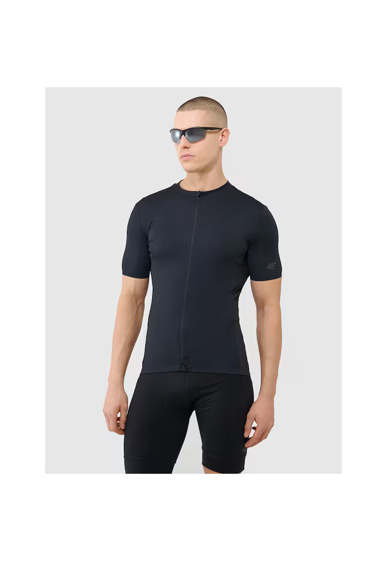 4F Tricou ciclism negru - slim fit - uscare rapida - sintetic
