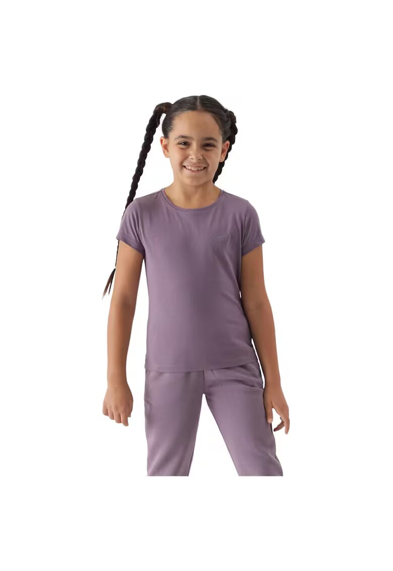 4F Tricou copii casual - violet - bumbac - pentru fete - JWMM00TTSHF1658