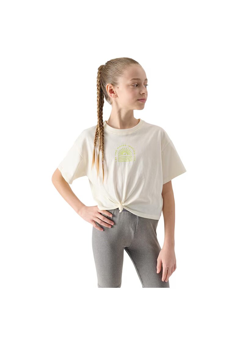 4F Tricou copii scurt - alb - bumbac - maneca scurta