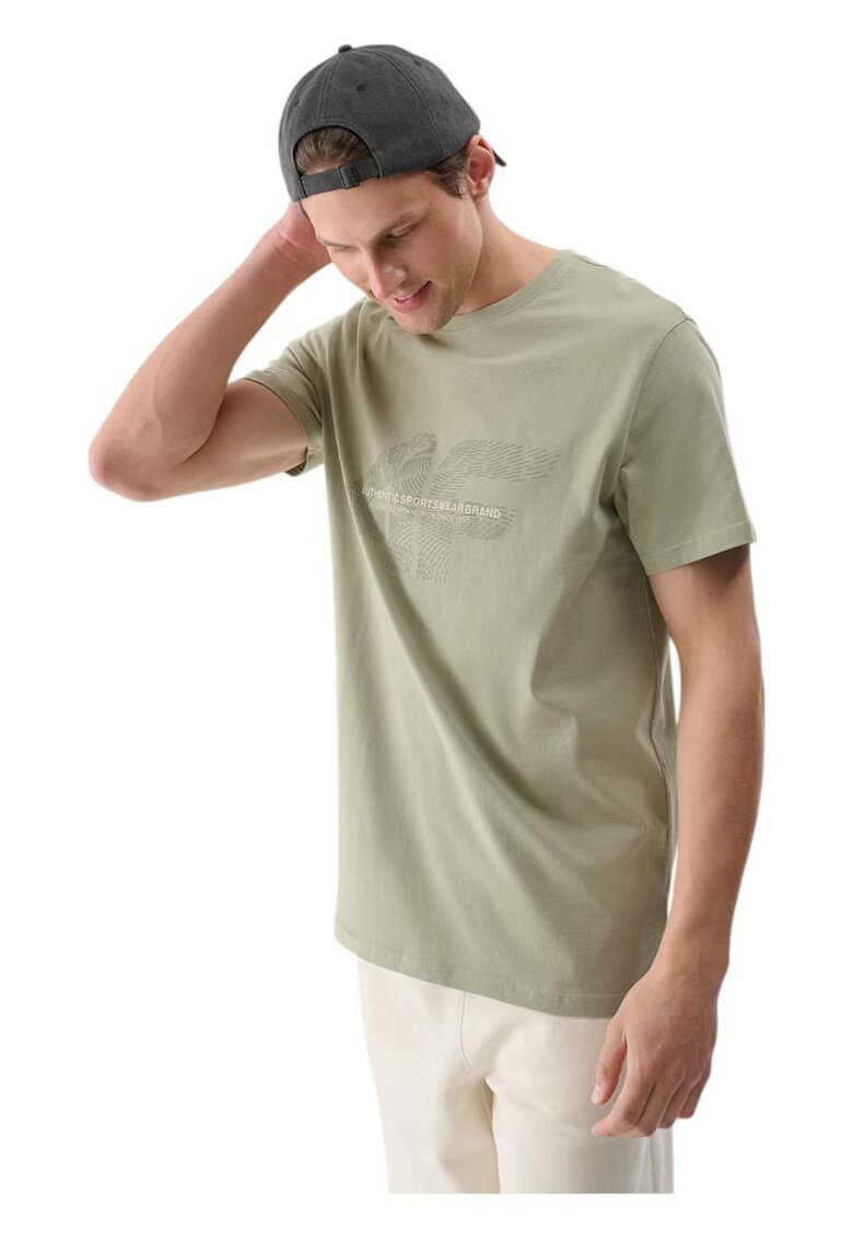 4F Tricou cu maneca scurta - barbati - verde - bumbac