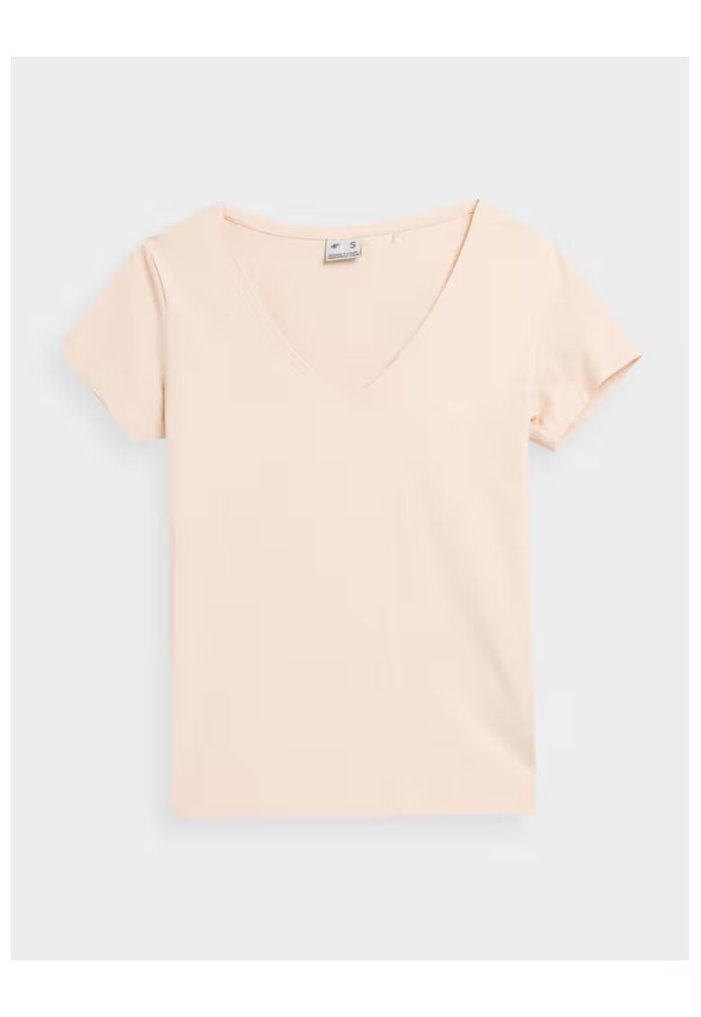 4F Tricou dama - 302880386 - Bumbac - Ecru