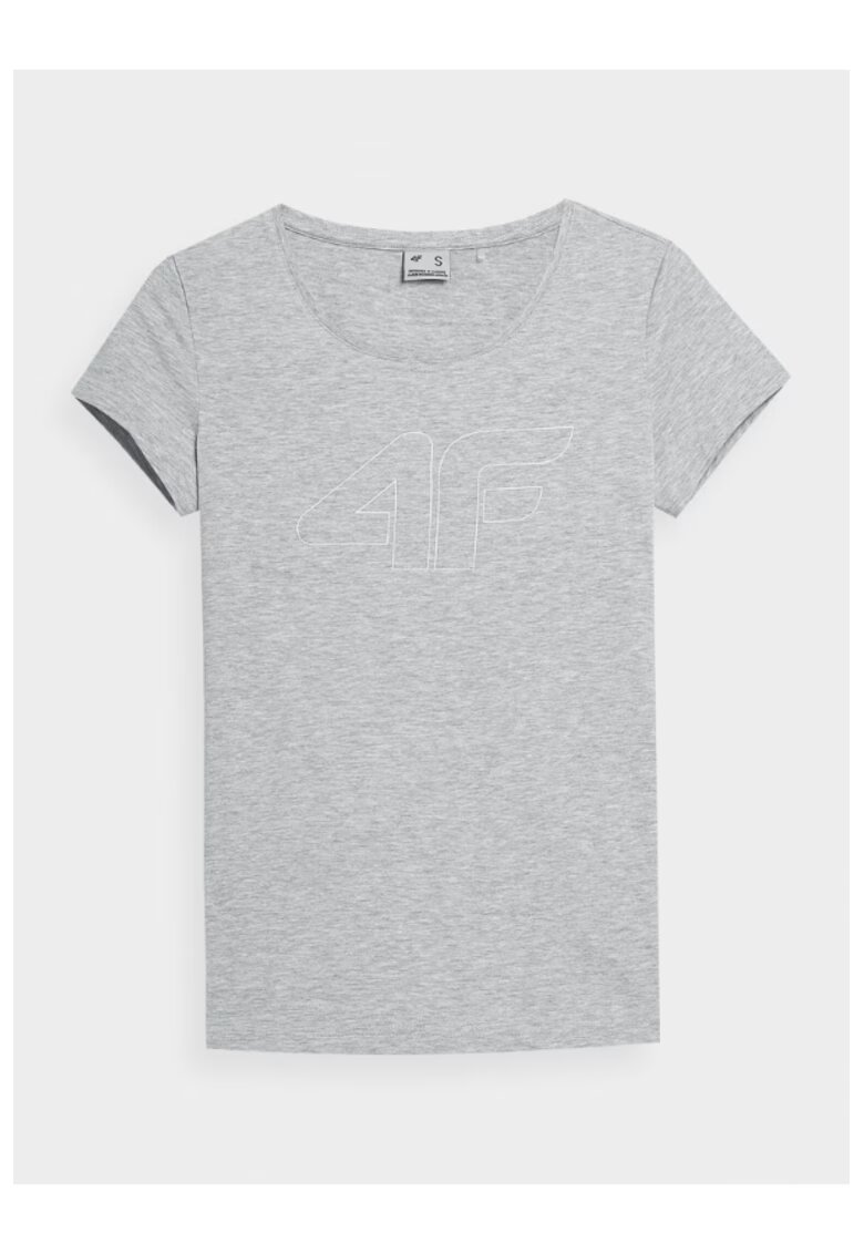4F Tricou dama - 302882298 - Bumbac - Gri - Gri