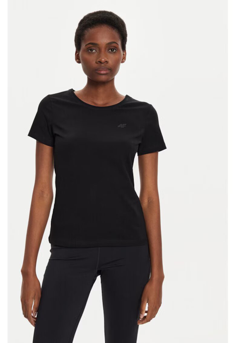 4F Tricou dama - 303942472 - Bumbac - Negru - Negru