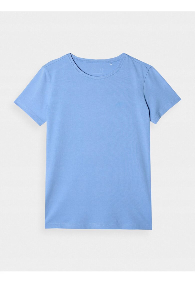 4F Tricou dama Slim Fit - bumbac 95% - confortabil - elastic - albastru
