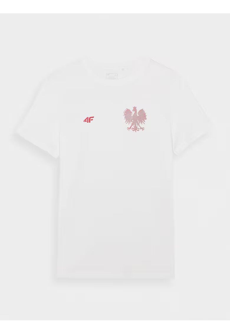 4F Tricou de barbati alb - bumbac