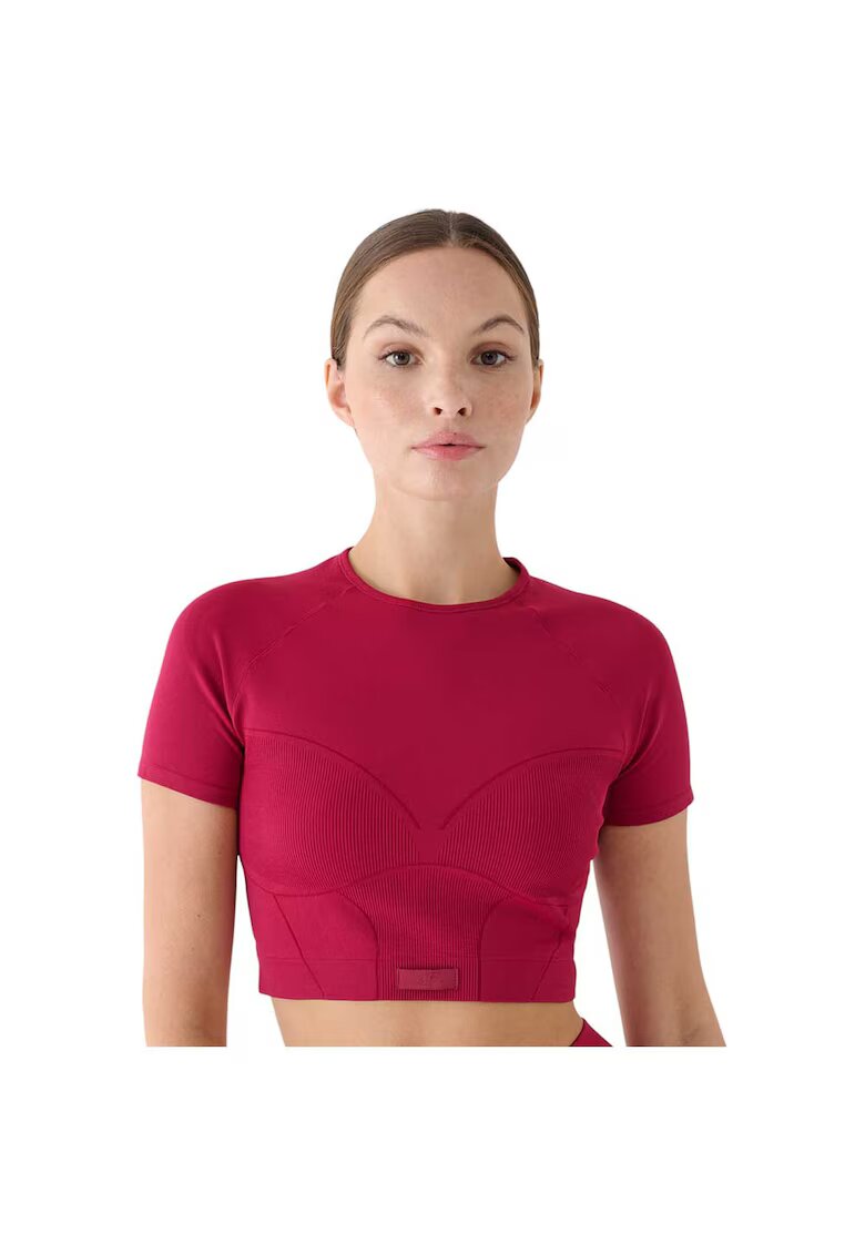 4F Tricou de fitness slim fit - roz - poliamida -