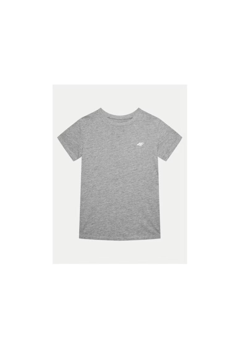 4F Tricou fete - 303943479 - Bumbac - Gri - Gri