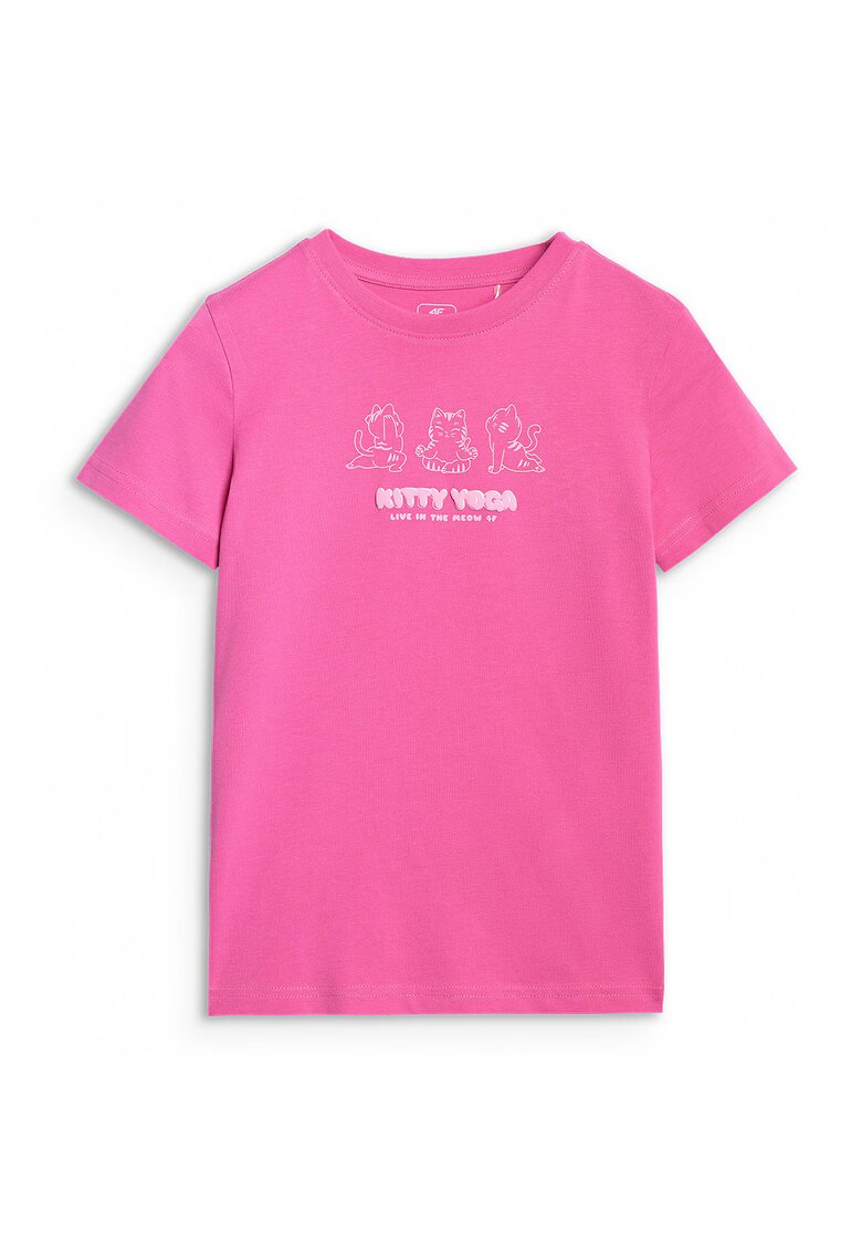 4F Tricou Fete Bumbac Junior - Junior - 48945 - Roz